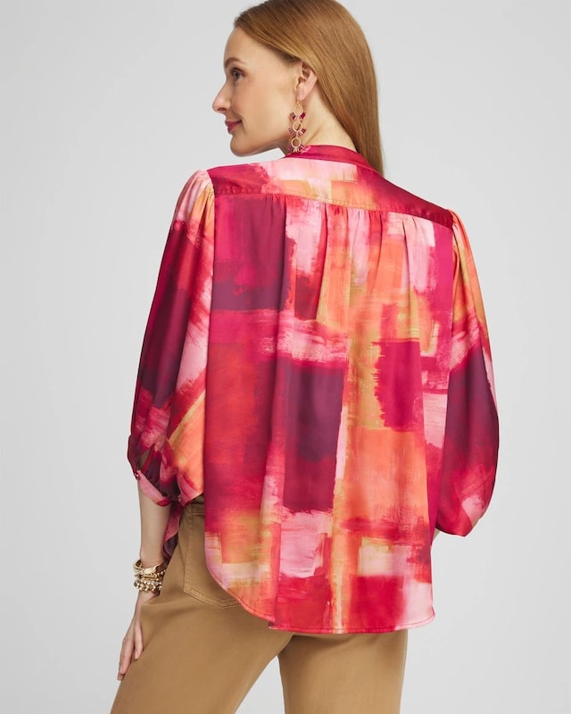 Satin Dolman Sleeve Shirt - image 3